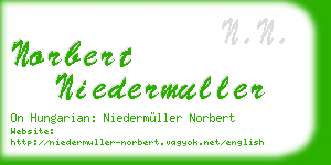 norbert niedermuller business card